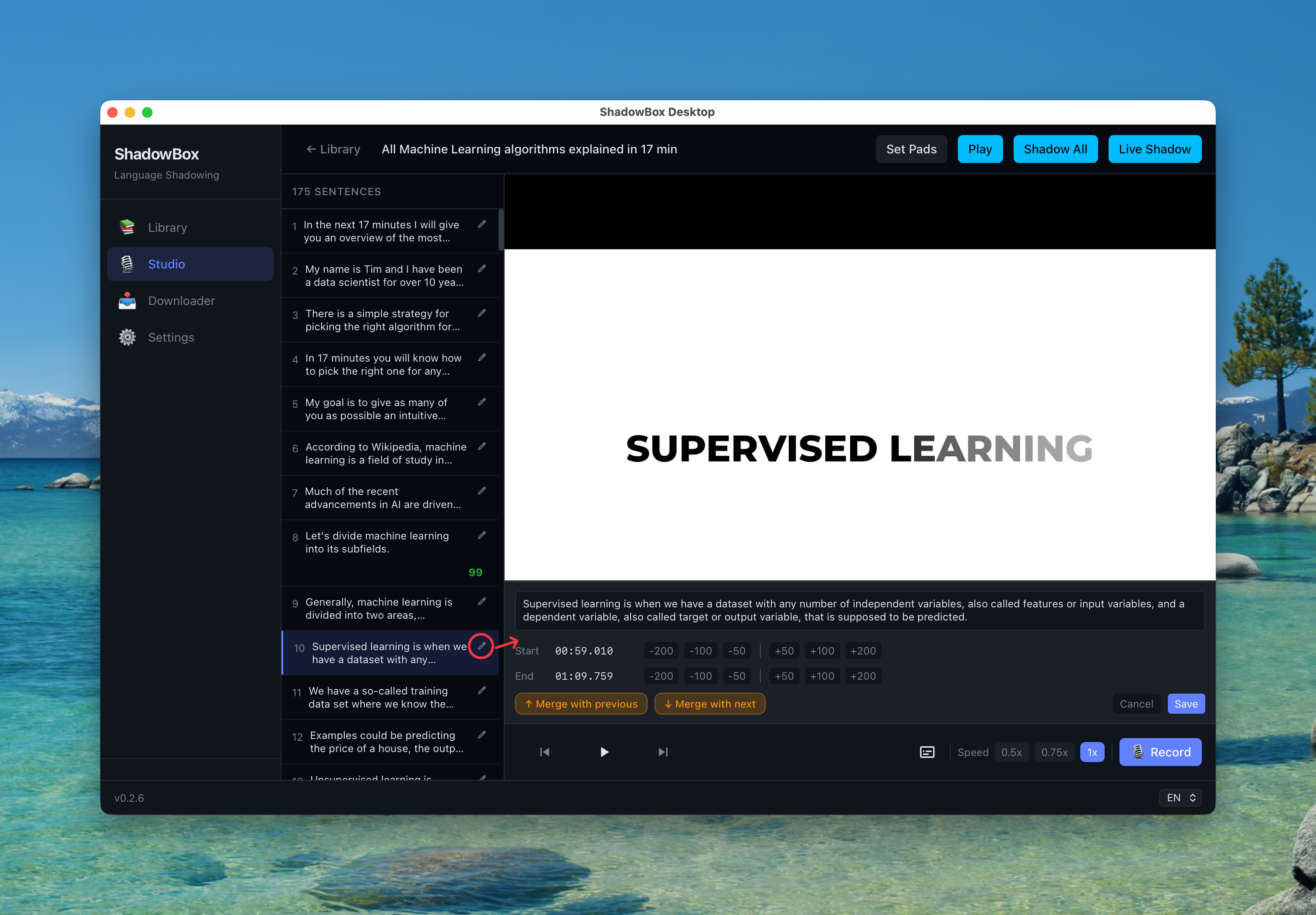 Segment editor