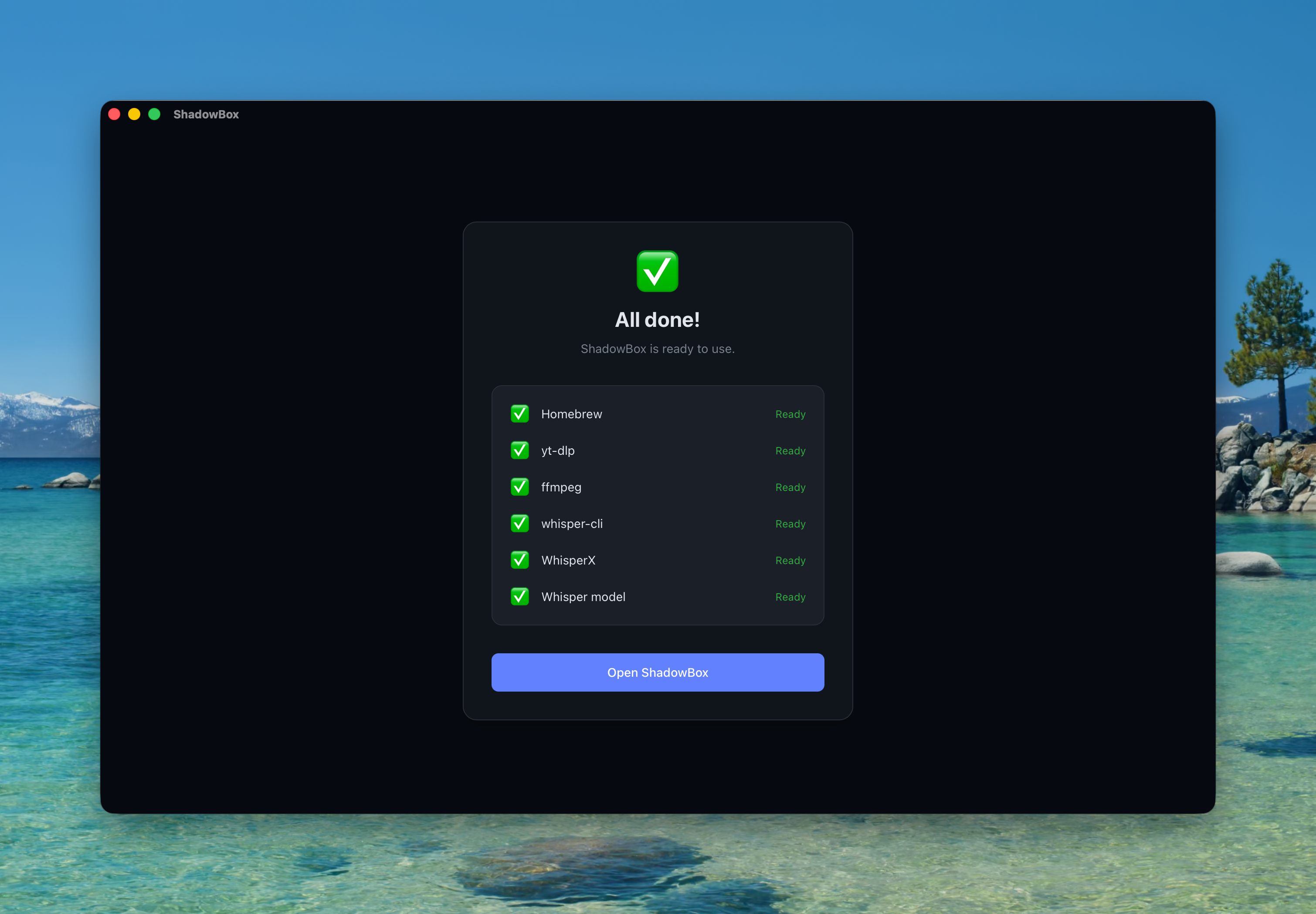 Setup wizard